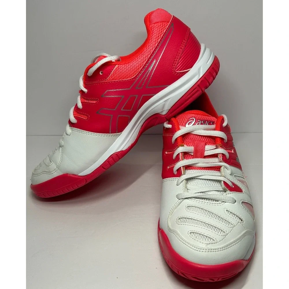 Asics Gel Court White Pink Athletic Tennis Shoes Sneakers Women's‎ Size 5